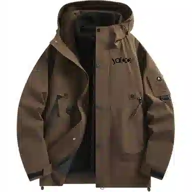 雅鹿优选  纯色连帽拉链  防水防风透气速干冲锋衣 男款