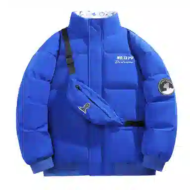 三体 红岸基地系列 含挎包字母徽章印花基础款宽松户外防水防风休闲保暖加厚立领羽绒服 男女同款