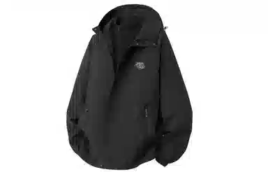 王者荣耀  美式字母三合一加绒防风防泼水户外登山拉链连帽休闲 冲锋衣 男女同款 黑色