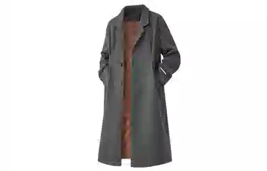 大卫贝肯 简约复古休闲英伦风街头基础百搭经典款韩版宽松百搭褶皱设计感长款过膝呢子翻领保暖大衣 男女同款