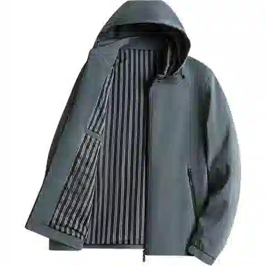 雅鹿 宽松可脱卸帽纯色夹克外套 男款