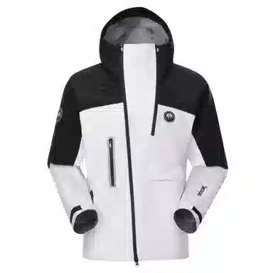 熊猫  山系户外硬壳三防连帽单层  防水防风耐磨防泼水冲锋衣 男女同款 雅丹白