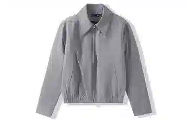 我是大卫 纯色短款翻领休闲拉链飞行员夹克 男女同款