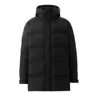 佐丹奴 连帽中长款纯色羽绒服 男款