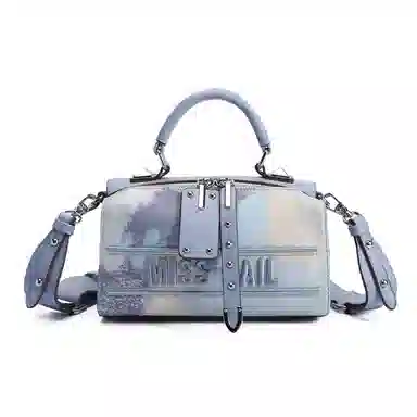 MISS GAIL Boston Bag Blue