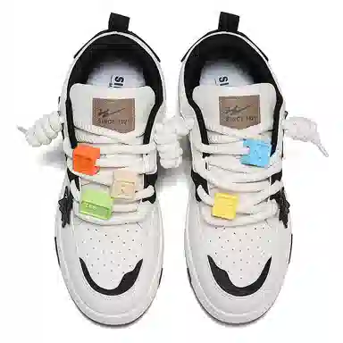 双星八特 鸳鸯拼接复古增高礼盒休闲舒适潮流百搭加绒 防滑耐磨 低帮 板鞋 男女同款