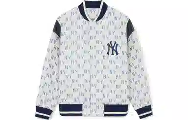 MLB Yankees Full Print Baseball Jacket Cream