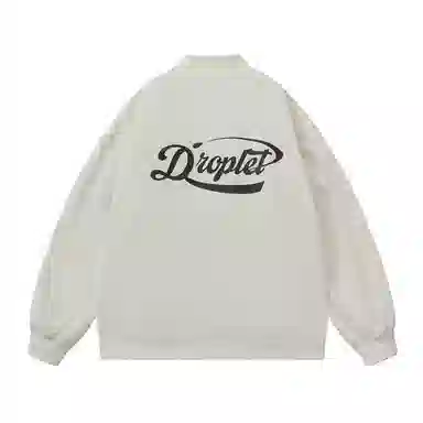 三体 水滴系列 简约基础款纯色拉链字母印花保暖防风棒球领开衫飞行服户外工装机能风美式复古高街潮牌个性夹克外套 男女同款