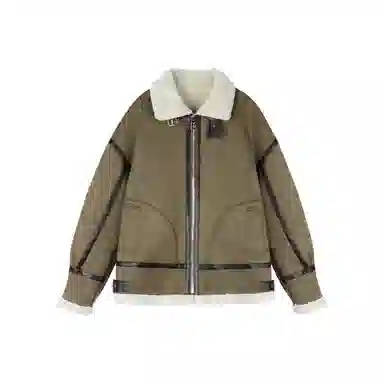 WILD LEADER Vintage Biker Jacket Khaki