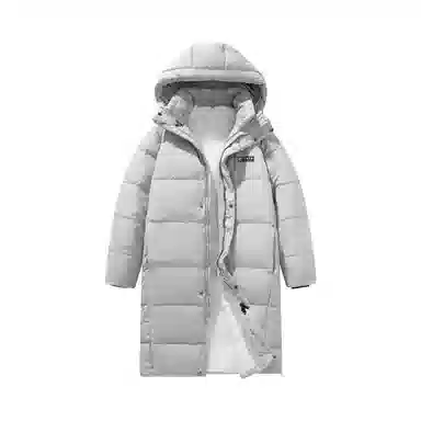 鸭鸭 青少年基础款加厚连帽保暖舒适柔软御寒学生党好物连帽宽松休闲时尚百搭中长外套羽绒服 男女同款