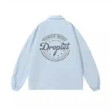 三体 水滴系列 简约基础款纯色字母印花休闲宽松百搭翻领开衫教练飞行服高街潮牌时尚舒适学生多巴胺防风夹克外套 男女同款