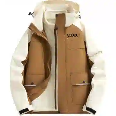 雅鹿优选  休闲简约印花插肩长袖连帽  防紫外线透气保暖超轻防水防风防寒冲锋衣 男女同款