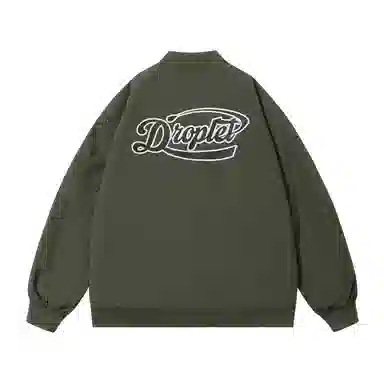 三体 水滴系列 简约基础款纯色拉链字母印花保暖防风棒球领开衫飞行服户外工装机能风美式复古高街潮牌个性夹克外套 男女同款