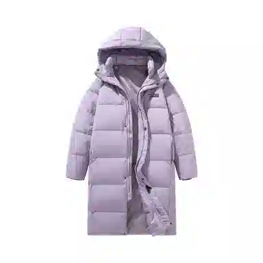 鸭鸭 青少年基础款加厚连帽保暖舒适柔软御寒学生党好物连帽宽松休闲时尚百搭中长外套羽绒服 男女同款