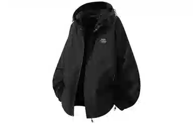 王者荣耀  美式字母三合一加绒防风防泼水户外登山拉链连帽休闲 冲锋衣 男女同款 黑色