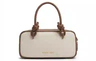 CHARLES&KEITH Canvas Knot Boston Bag Taupe