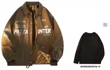 国际米兰足球俱乐部 休闲工装美式复古百搭外套学生运动高街户外灯芯绒上衣夹克 男女同款