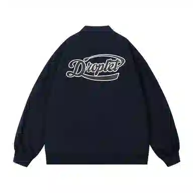 三体 水滴系列 简约基础款纯色拉链字母印花保暖防风棒球领开衫飞行服户外工装机能风美式复古高街潮牌个性夹克外套 男女同款