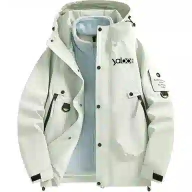 雅鹿优选  纯色连帽拉链  防水防风透气速干冲锋衣 男款