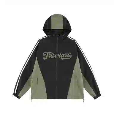 三体  文明水滴圣母眼泪系列 基础款工装条纹字母印花撞色拼接山系徒步美式复古潮牌机能风连帽  防水防风冲锋衣 男女同款