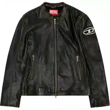 DIESEL OVAL D LOGO Brown Jacket
