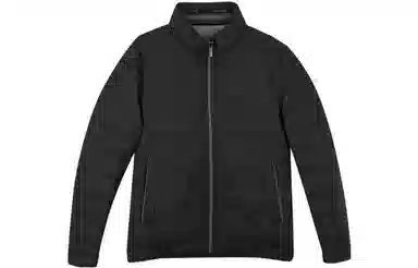 才子 纯色保暖防风立领修身棉服 男款 黑色