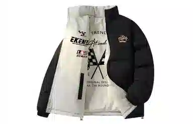 LA'T.WEEKEND Extreme Cold Outdoor 85 White Duck Down Reversible Racing Logo Jacket