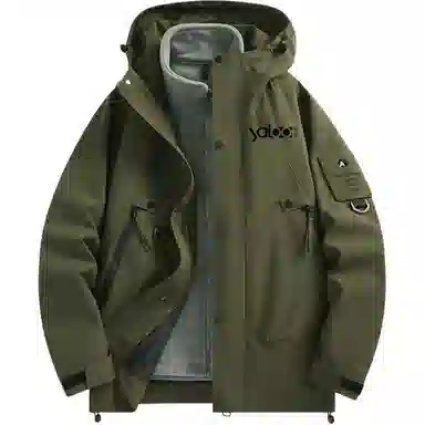 雅鹿优选  纯色连帽拉链  防水防风透气速干冲锋衣 男款