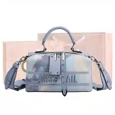 MISS GAIL Boston Bag Blue