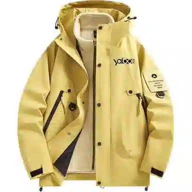 雅鹿优选  纯色连帽拉链  防水防风透气速干冲锋衣 男款