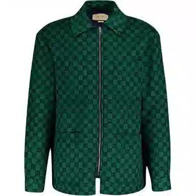 Gucci Logo Zip Jacket Green