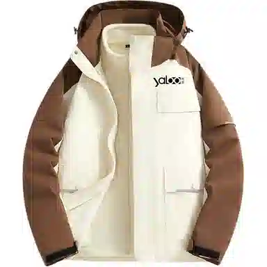 雅鹿优选  休闲简约印花插肩长袖连帽  防紫外线透气保暖超轻防水防风防寒冲锋衣 男女同款