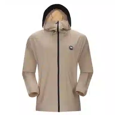 熊猫 户外休闲纯色自带面罩帽檐原纱长袖防晒服 男女同款