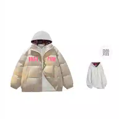 快鱼 美式高街涂鸦创意流体字母通勤宽松百搭羽绒服 男女同款