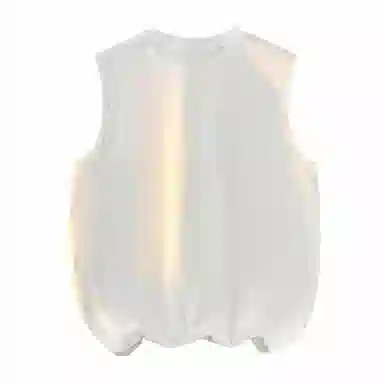 兰缪 日系复古基础款纯色简约宽松美式字母透气纯棉圆领百搭日常通勤无袖背心 男女同款