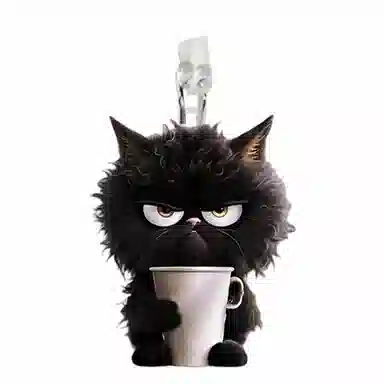 千桐 小黑猫 创意手机防尘塞 小书包可爱时尚潮流装饰 亚克力 挂件 男女同款情侣款