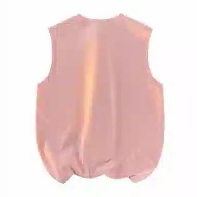 兰缪 日系复古基础款纯色简约宽松美式字母透气纯棉圆领百搭日常通勤无袖背心 男女同款