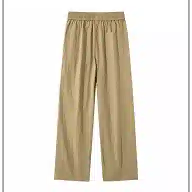 颂希尔 美式宽松纯色系带休闲裤 男女同款