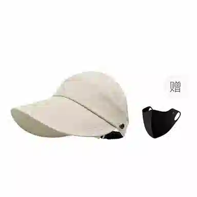 冠辉 夏季马尾空顶时尚设计修饰脸型显脸小可折叠遮阳太阳帽防紫外线半空顶轻盈清凉透气户外休闲运动 涤纶 防晒帽 男女同款情侣款