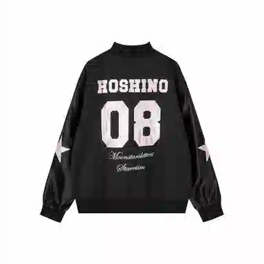 运动休闲学院风高级感落肩长袖日常学生通勤单排扣时尚宽松个性设计柔软舒适百搭外套美式高街潮流棒球服 男女同款