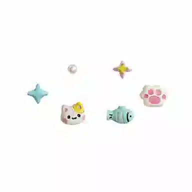 希遇 猫咪小鱼 百搭简约高级感 时尚通勤精致 甜蜜饰爱 合金 耳钉 男女同款情侣款