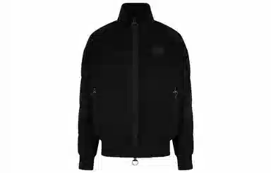 Emporio Armani Logo Zip Turtleneck Jacket Black