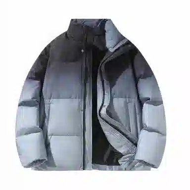 鸭鸭 美式幻影渐变新年战袍加厚保暖鸭绒休闲宽松立领短款无帽暗黑外套羽绒服 男女同款