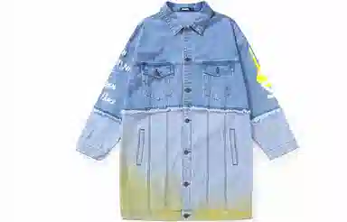 GENANX Lightning Denim Trench Coat