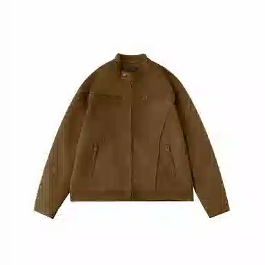 我是大卫 美拉德立领仿麂皮绒重磅复古港风痞帅拉链工装夹克外套 男女同款