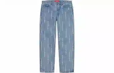 Supreme Logo Stripe Jacquard Jean