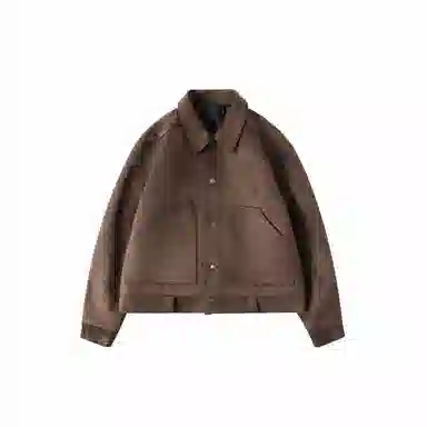 我是大卫 美拉德仿麂皮绒加棉加厚宽松百搭夹克外套 男女同款