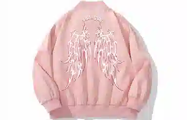 木村三社 骨头翅膀图案字母印花夹克外套 男女同款