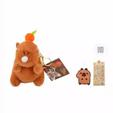 卡皮巴拉小黄豚 卡皮巴拉吐泡泡款挂饰可爱 水豚公仔 包包小装饰 毛绒 挂件 男女同款情侣款