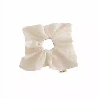 水中玉 韩系白色方巾大肠发圈碎花发饰发绳皮套头饰 皮筋 头绳 女款